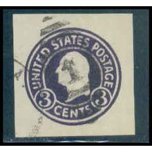Used U437b 2c George Washington Fine Cut Square WA3038