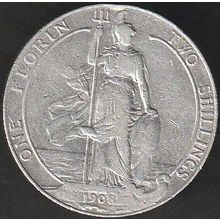 1908 Great Britain 1 Florin (2 Shillings) Silver Coin
