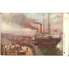 LINER AT LIVERPOOL LANDING STAGE Tuck Oilette Postcard (1461)