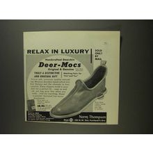 1955 Norm Thompson Deer-Mocs Ad - Relax in Luxury