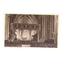 CHOIR & SCREEN, BRISTOL CATHEDRAL. used vintage postcard 1960 postmark =