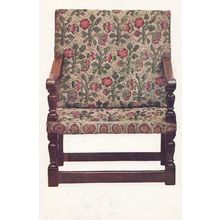 Oak Armchair Covered Turkey Work Embroidery Victoria & Albert Museum Postcard