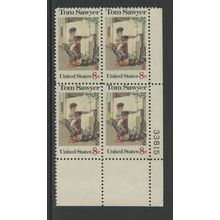 US 1470, 1972 8c Tom Sawyer, LR PBof4, VF, MNH (US438)