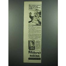 1942 Pillsbury's Farina Baby Food Ad - Grow On