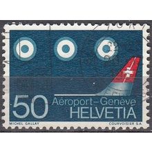 Helvetia 1968 Michel 873 O Cote (2009) 0.60 € Aéroport de Genève Cachet rond