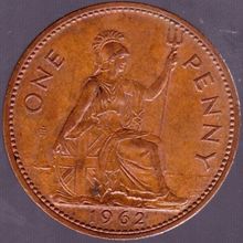 1962 Great Britain 1 Penny Coin