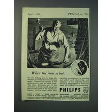 1942 Philips Lamps Ltd Ad - When the iron is hotÉ