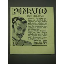 1942 Pinaud Hairdressing Ad - Pinaud for the hair