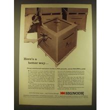 1963 Signode Steel Strapping Ad - Here's a better way