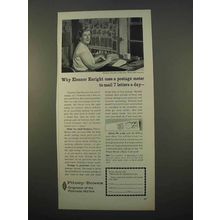 1963 Pitney-Bowes Postage Meter Ad - Eleanor Enright