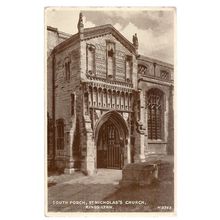 ST. NICHOLAS'S CHURCH, KING'S LYNN, NORFOLK. used vintage postcard 1953 pm =