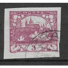 CZECHOSLOVAKIA 1918 3H MAUVE H RADCANY PRAGUE IMPERF SG 4 FINE USED