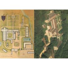 Abbaye de Fontenay 2x French Abbey Map Postcard s