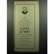 1957 Simon and Schuster Book Advertisement - Eloise in Paris by Kay Thompson