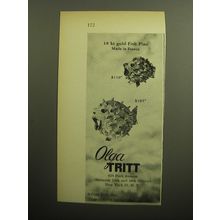 1958 Olga Tritt Jewelry Ad - 18 kt gold Fish Pins