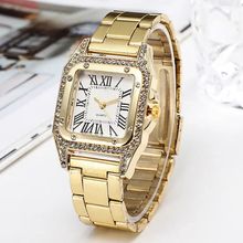 Women's Gold Tone Rhinestone Analog Dress Watch