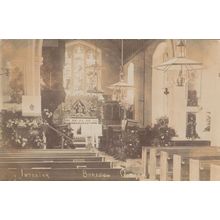 Burstow Church Interior Surrey Antique Postcard