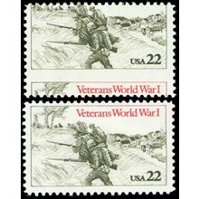 2154, Mint NH 22¢ Misperforation Error WWI With Normal - Stuart Katz