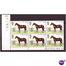 horses stamps gb plate block of 6 sg1066