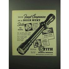 1951 Stith 4x Scope Ad - Companion on a Deer Hunt