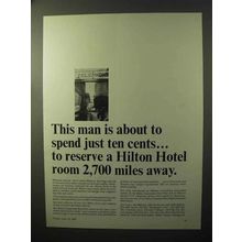 1964 Hilton Hotel Ad - Reserve Room 2,700 Miles Away