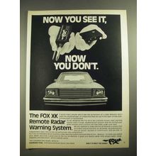 1980 Fox XK Remote Radar Warning System Ad - Now You See It, Now You Don't