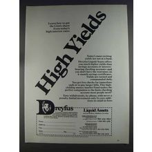 1980 Dreyfus Liquid Assets Ad - High Yields