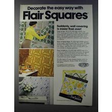 1980 Du Pont Flair Squares Wall Covering Ad - Easy Way