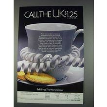 1982 Bell System Ad - Call the U.K. $1.25