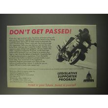 1990 AMA American Motorcyclist Association Legislative Supporter Fund Ad