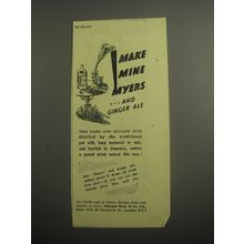 1948 Myers's Rum Ad - Make mine Myers and Ginger Ale