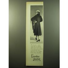 1950 Gunther Jaeckel Julliard Wool Coat Advertisement - The navy coat