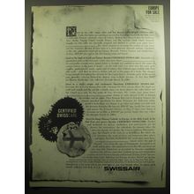 1960 Swissair Airline Ad - Deed to ten (10) sunny cities and fun therin