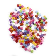 100Pcs 6mm Tiny Coloured buttons Great For Dolls Small Crafts Scarpbooking
