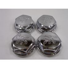 Peugeot Chrome Wheel Center Caps Hex Nut Style Set of 4 OEM