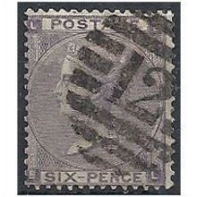 1856 SG69 6d Deep Lilac Wmk Emblems Fine Used . . .