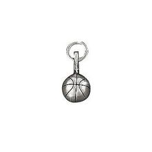 Sterling Silver Round BasketBall Ball Charm Pendant