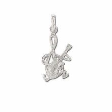 Sterling Silver Musical Note Playing Guitar Charm Pendant