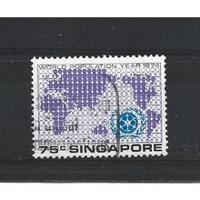 Singapore.SG240 75c World population map.Fine Used.Jun25