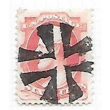 USA 1870 NATIONAL BANK NOTE 6c LINCOLN FANCY CORK CANCEL