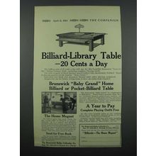 1914 Brunswick Convertible Billiard - Library Table Ad
