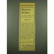 1915 A.L. Marek Racinewis Canoes Ad - Between Strokes Number Two