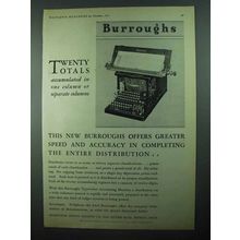 1931 Burroughs Typewriter Accounting Machine Ad