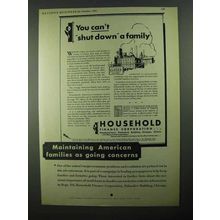 1931 Household Finance Corporation Ad - Can't Shut