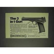 1972 Browning .380 Pistol Ad - The 3 in 1 Gun