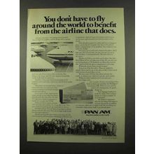 1975 Pan Am Airlines Ad - Don't Have To Fly Around