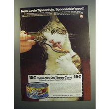 1977 Purina Lovin' Spoonfuls Cat Food Ad - Spoonlickin'
