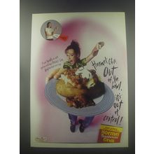 1997 Hormel Vegetarian Chili Ad - Hormel Chili out of the bowl