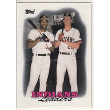 1988 Topps Joe Carter, Cory Snyder baseball card #789 Indians Team Leaders