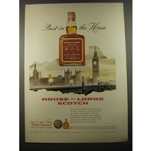 1954 House of Lords Scotch Ad - Best in the house